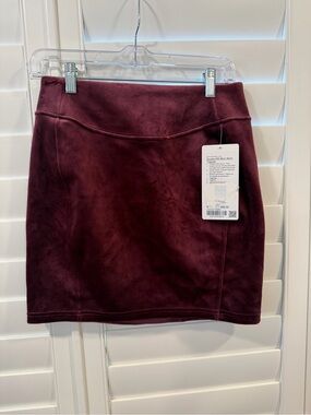 lululemon athletica Deep Burgundy Suede-Effect Mini Skirt